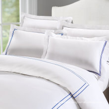 High Quality 250TC King Size White Polycotton Embroidered Quilt Covers